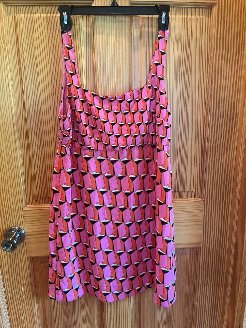 Diane von Furstenberg DVF x Target Geometric Pink Orange Mini Dress Size 10